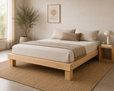 Base de Cama Rústica de Madera Sólida
