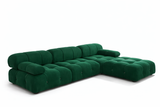 Sala Modular Dallas 4 Piezas | Sofá con Chaise y Puff | Tapizado a Elegir