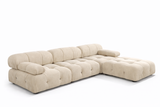 Sala Modular Dallas 4 Piezas | Sofá con Chaise y Puff | Tapizado a Elegir