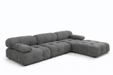 Sala Modular Dallas 4 Piezas | Sofá con Chaise y Puff | Tapizado a Elegir