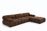 Sala Modular Dallas 4 Piezas | Sofá con Chaise y Puff | Tapizado a Elegir