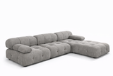 Sala Modular Dallas 4 Piezas | Sofá con Chaise y Puff | Tapizado a Elegir