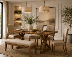 Comedor Gravity Rectangular | Mesa con Banca y 4 Sillas | Remates MX