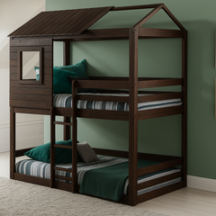 Litera CABAÑA Gris Vintage | Litera Infantil de Madera de Pino