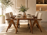 Comedor Vienna 4 Personas – Madera Tono Nogal y Sillones con Brazos