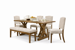 Comedor Gravity Rectangular | Mesa con Banca y 4 Sillas | Remates MX