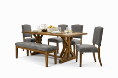 Comedor Gravity Rectangular | Mesa con Banca y 4 Sillas | Remates MX