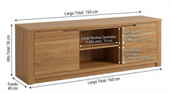 Mueble para TV Mérida de Madera con Puertas y Entrepaños