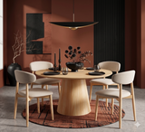 Comedor Redondo Pátzcuaro de Madera de Pino con 4 Sillas de diseñador