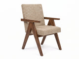 Comedor Vienna 4 Personas – Madera Tono Nogal y Sillones con Brazos