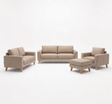 🛋️ Sala Copenhague Modular – Set 4 Piezas (2 Love Seats + Sillón Individual + Taburete)