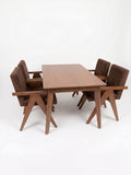Comedor Vienna 4 sillones – Madera Tono Nogal y Sillones con Brazos