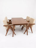 Comedor Vienna 4 sillones – Madera Tono Nogal y Sillones con Brazos