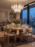Comedor Redondo Pátzcuaro de Madera de Pino con 4 Sillas de diseñador