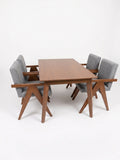 Comedor Vienna 4 sillones – Madera Tono Nogal y Sillones con Brazos