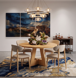 Comedor Redondo Pátzcuaro de Madera de Pino con 4 Sillas de diseñador