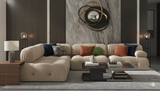 Sala Modular Dallas 4 Piezas | Sofá con Chaise y Puff | Tapizado a Elegir