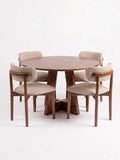 Comedor Redondo Pátzcuaro de Madera de Pino con 4 Sillas de diseñador