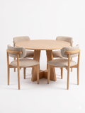 Comedor Redondo Pátzcuaro de Madera de Pino con 4 Sillas de diseñador