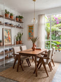 Comedor Vienna 4 sillones – Madera Tono Nogal y Sillones con Brazos