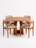 Comedor Redondo Pátzcuaro de Madera de Pino con 4 Sillas de diseñador